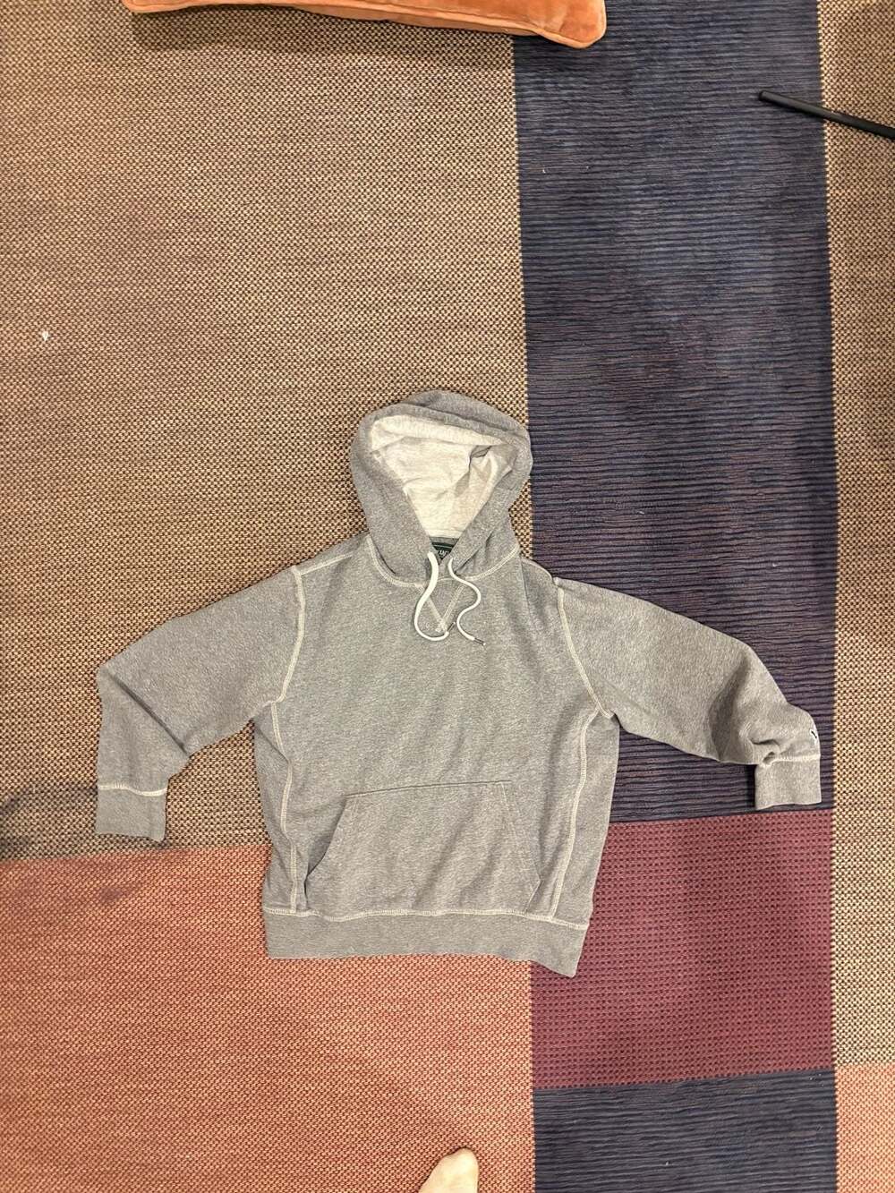 American Eagle Hoodie Size M Gray Thermal Lined Pullover Sweatshirt